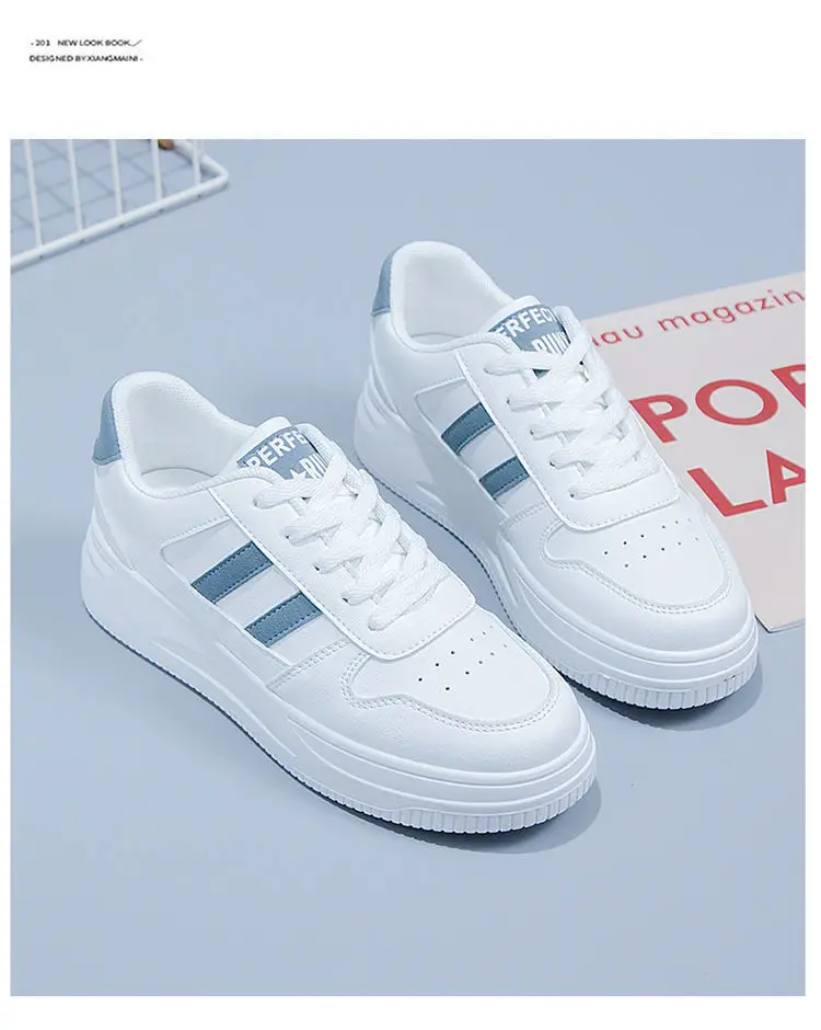 White Shoes Women's Shoes 2023 Autumn New All-match Casual Sports Leather Summer White Shoe Plate Shoes Net Popular Spring Summer Shoes — feature 8