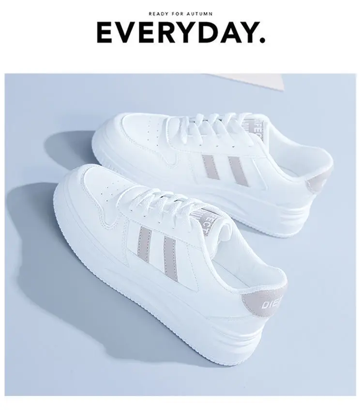 White Shoes Women's Shoes 2023 Autumn New All-match Casual Sports Leather Summer White Shoe Plate Shoes Net Popular Spring Summer Shoes — feature 9