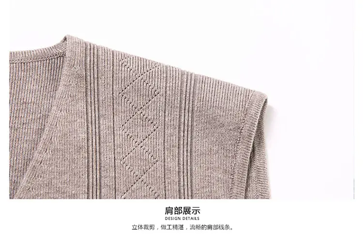 Men V-Neck Knitted Vest with Buckle Autumn Winter — feature 28