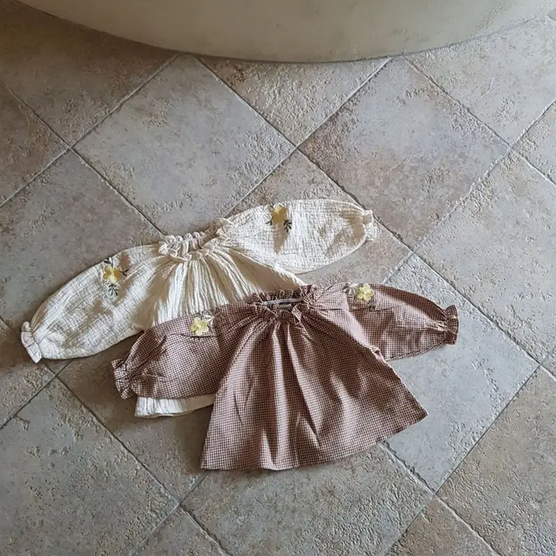 Baby Embroidered Long Sleeve Shirt Cream Cotton - Image 5