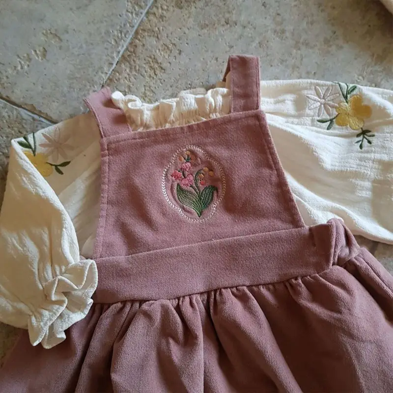 Baby Embroidered Long Sleeve Shirt Cream Cotton - Image 7