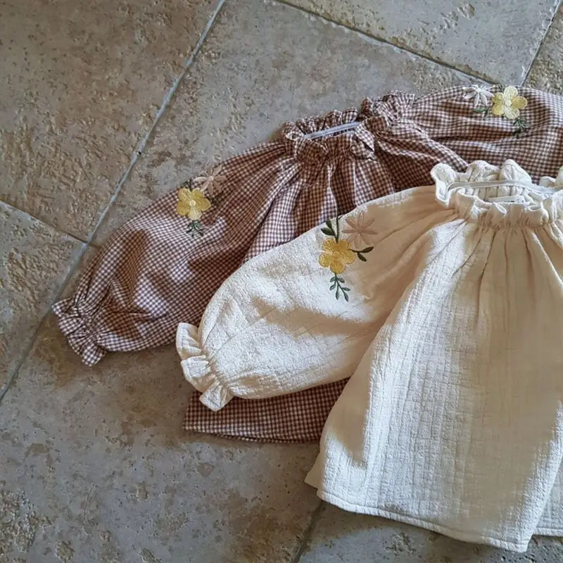 Baby Embroidered Long Sleeve Shirt Cream Cotton — feature 5