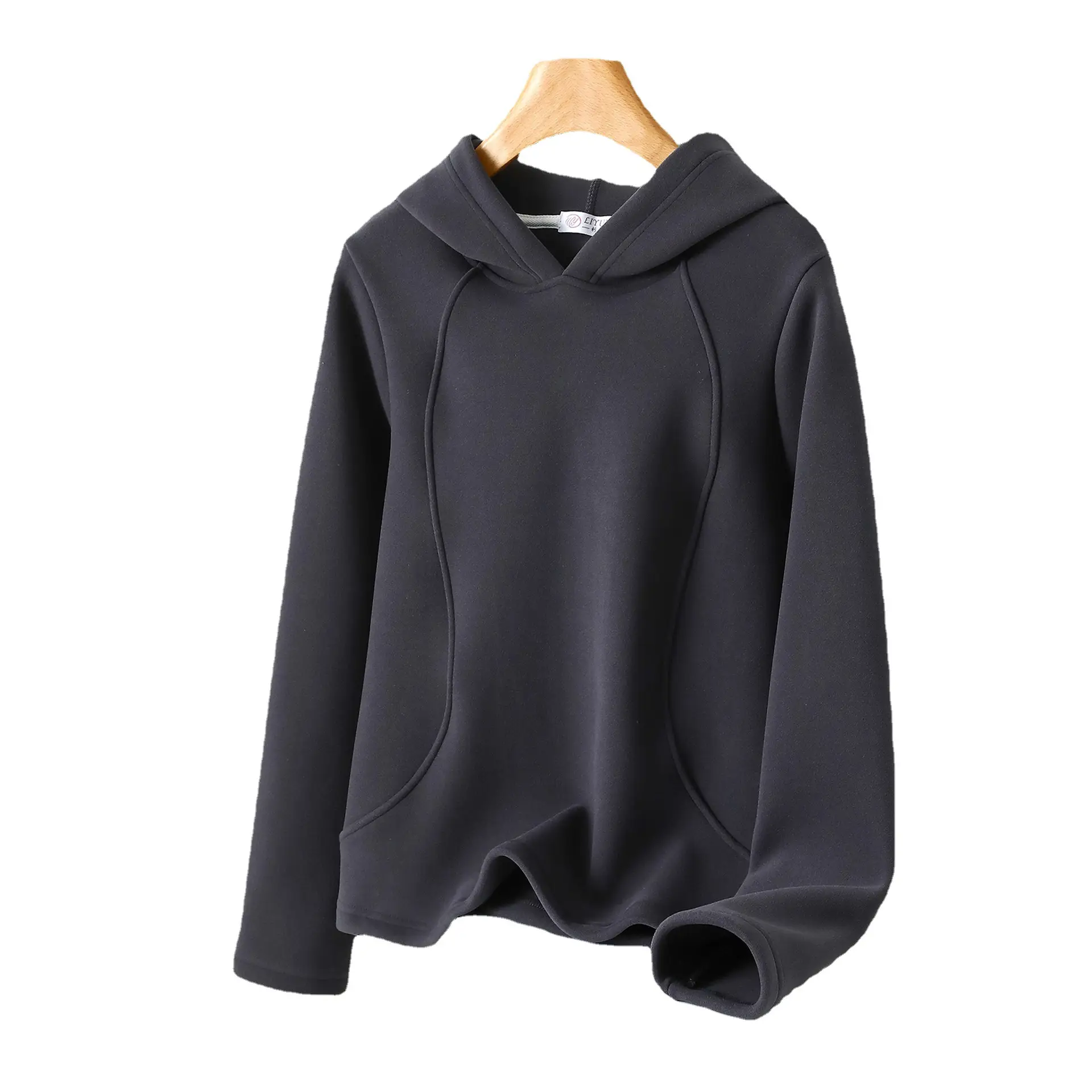 Women Velvet Hoodie Pink Fleece Lined Winter Hood - Image 10