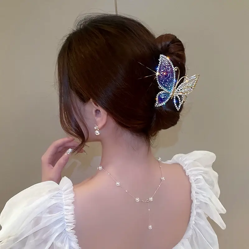 Crystal Butterfly Hair Clip for Women Summer High End — feature 10