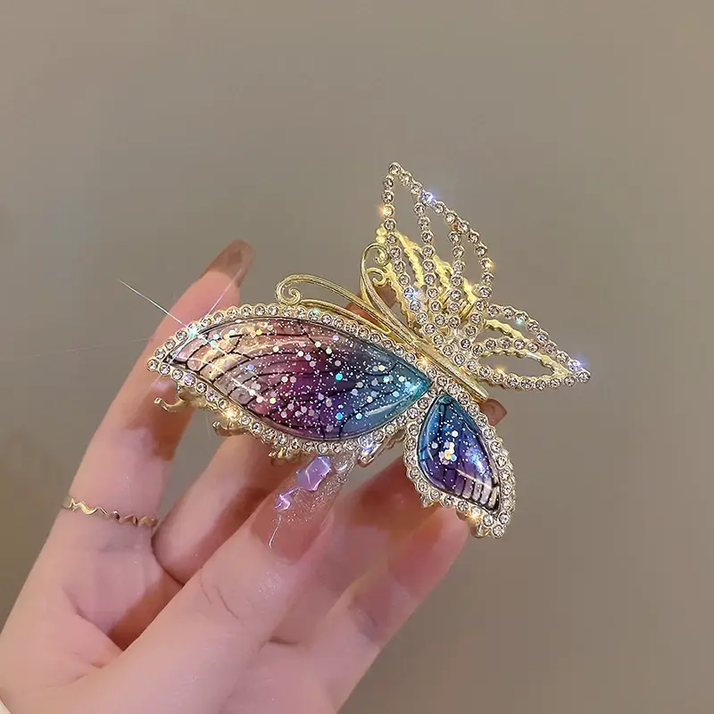 Crystal Butterfly Hair Clip for Women Summer High End — feature 12