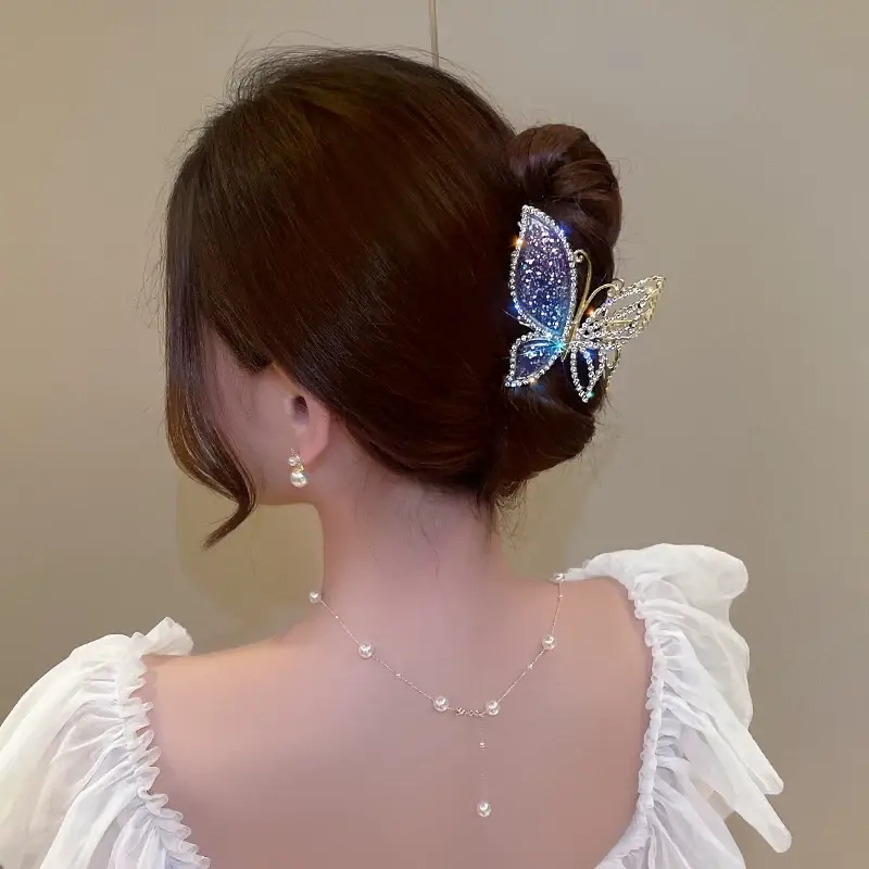 Crystal Butterfly Hair Clip for Women Summer High End — feature 14