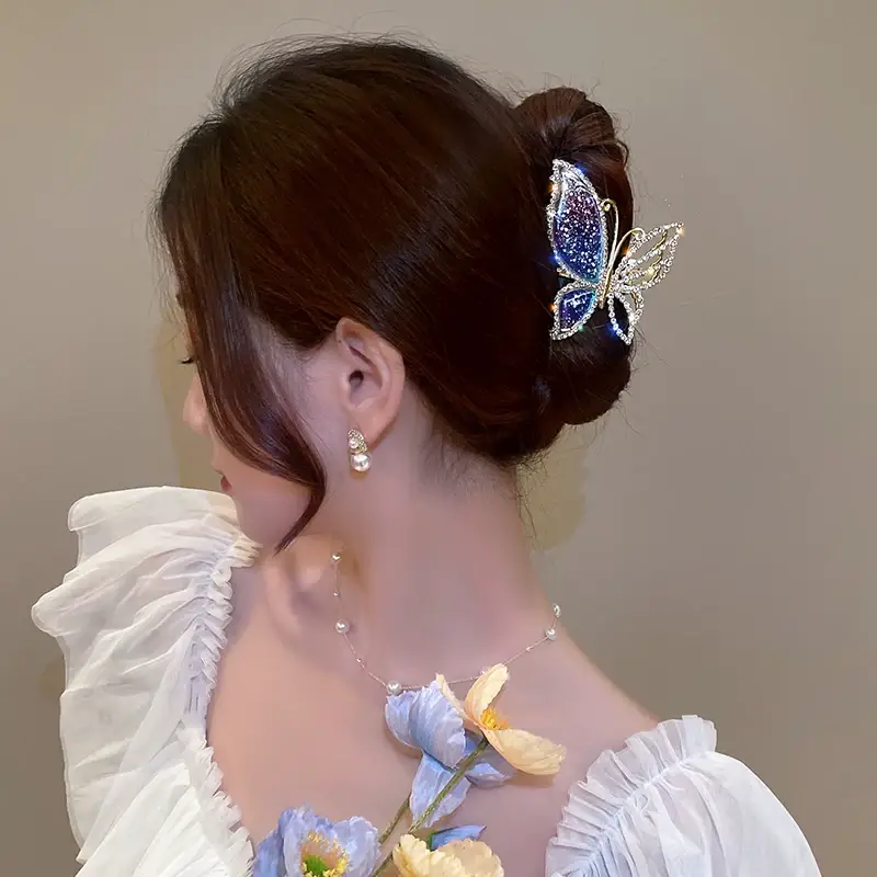 Crystal Butterfly Hair Clip for Women Summer High End — feature 2