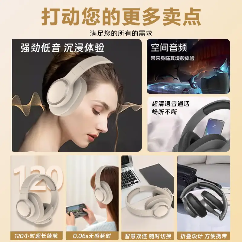 Over-Ear Wireless Bluetooth Headset with Card Slot - Image 7