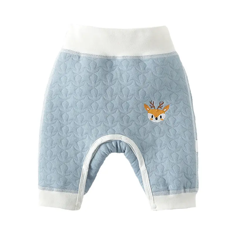 Baby's Warm Blue Quilted High Waist Pants - Image 9