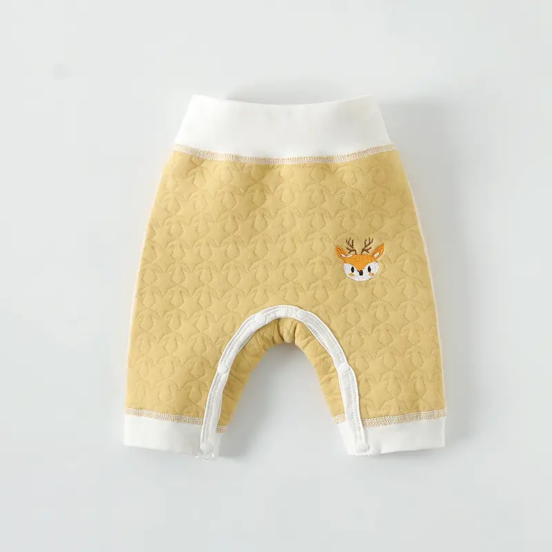 Baby's Warm Blue Quilted High Waist Pants - Image 2