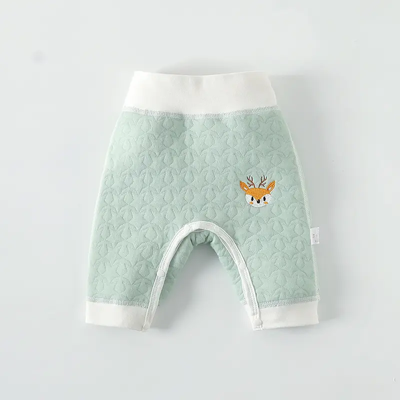 Baby's Warm Blue Quilted High Waist Pants - Image 4
