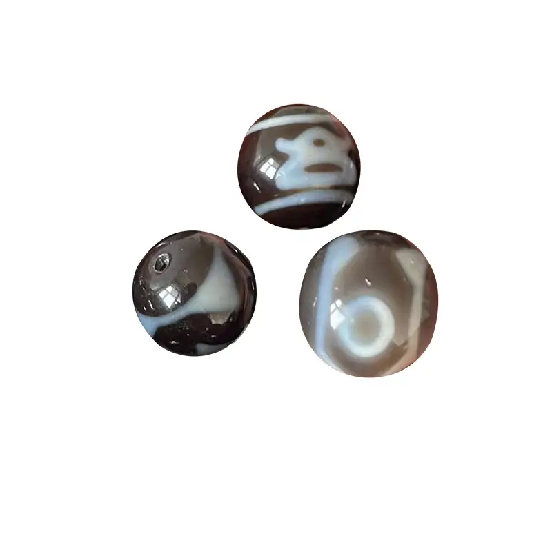 Xizang Natural Agate Beads 14mm High Gloss Infiltrated - Image 5