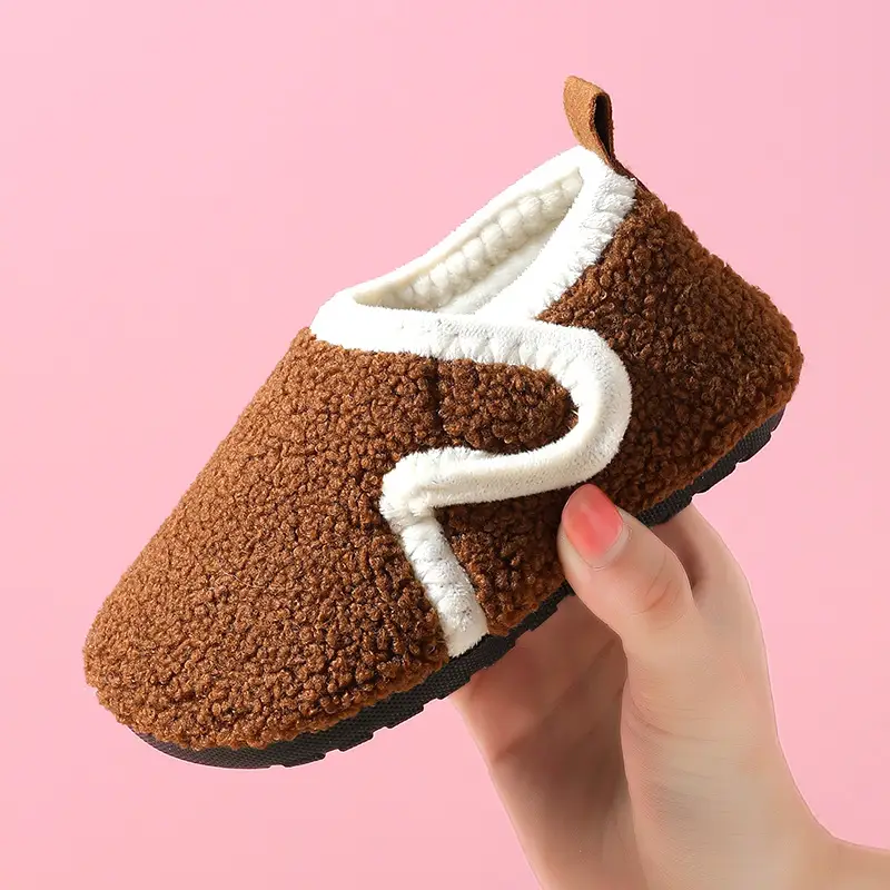 Baby Fleece Lined Slip-On Shoes Grey Winter Soft Sole