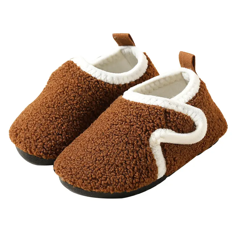 Baby Fleece Lined Slip-On Shoes Grey Winter Soft Sole