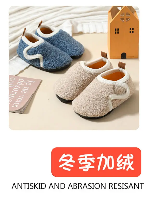 Baby Fleece Lined Slip-On Shoes Grey Winter Soft Sole — feature 14