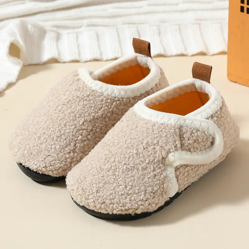 Baby Fleece Lined Slip-On Shoes Grey Winter Soft Sole