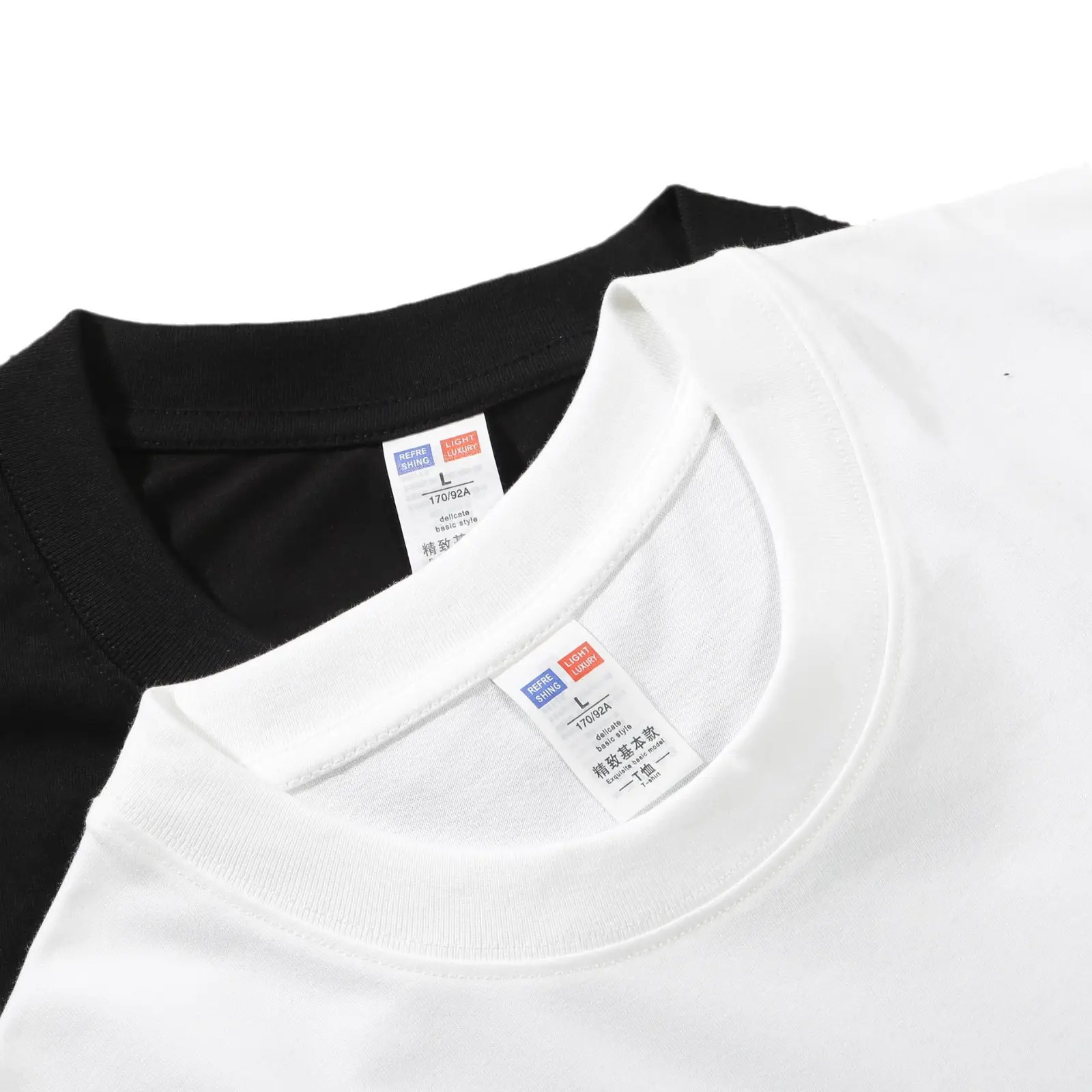 Summer Cotton T-Shirt White Black Loose Fit