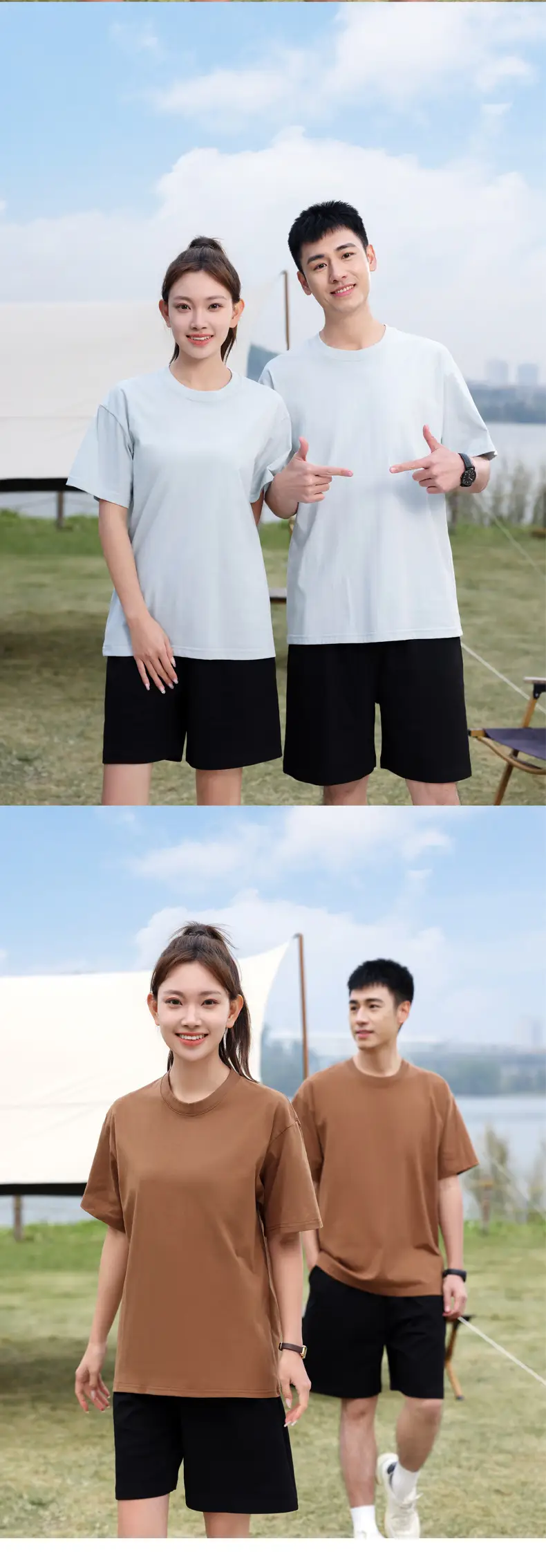 Summer Cotton T-Shirt White Black Loose Fit — feature 30