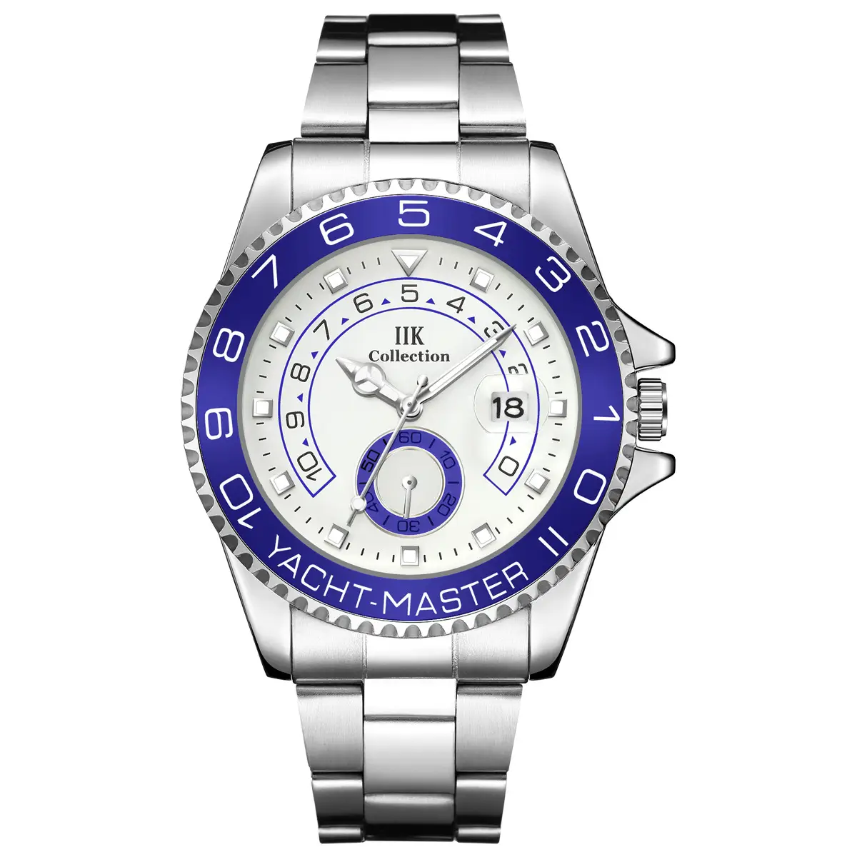 Men's Stainless Steel Vibrato Watch with Blue Dial