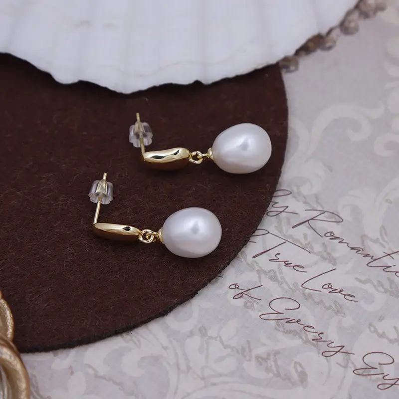 Vintage Pearl Earrings Gold Plated 925 Sterling Silver - Image 4