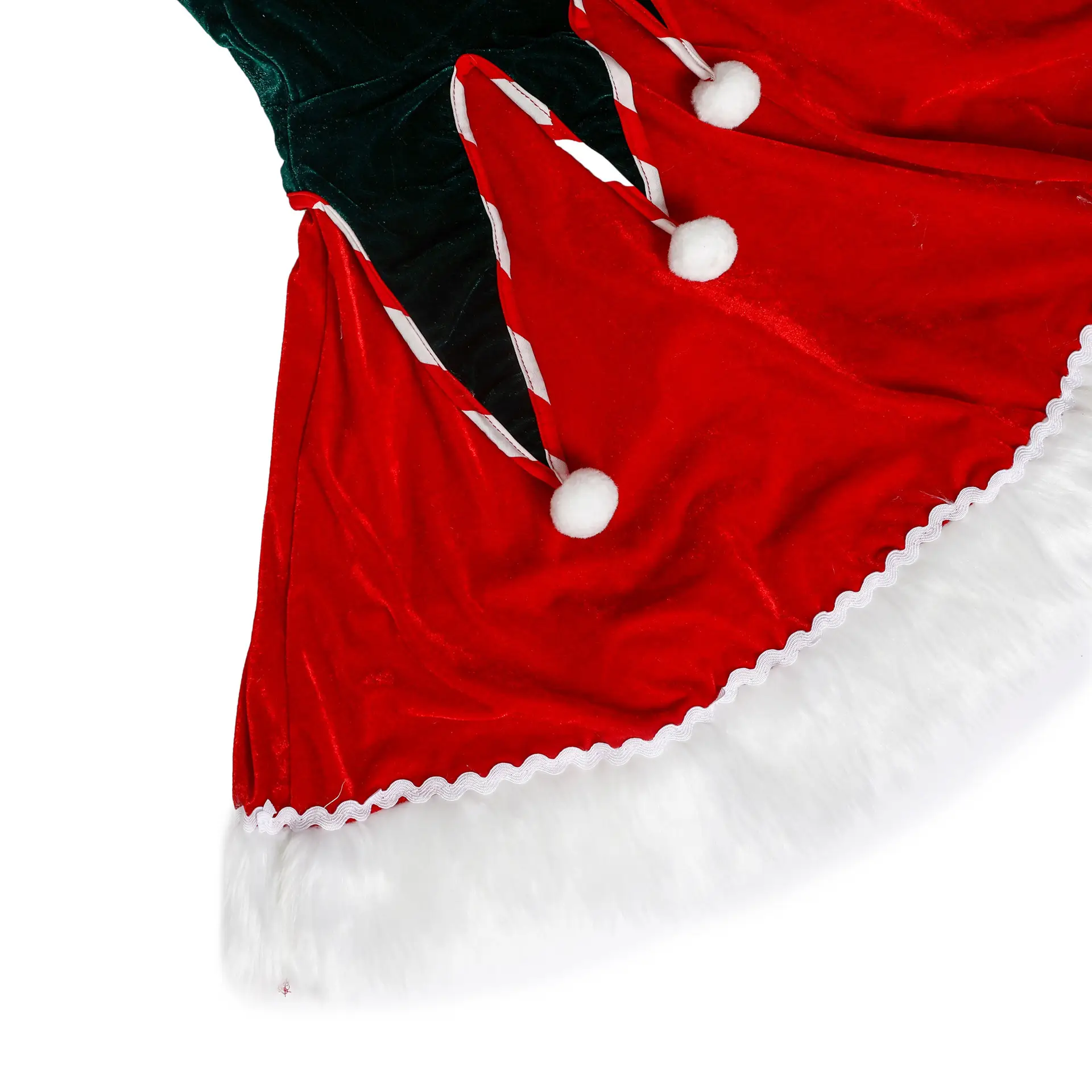 Red White Striped Christmas Knee Socks for Women — feature 7