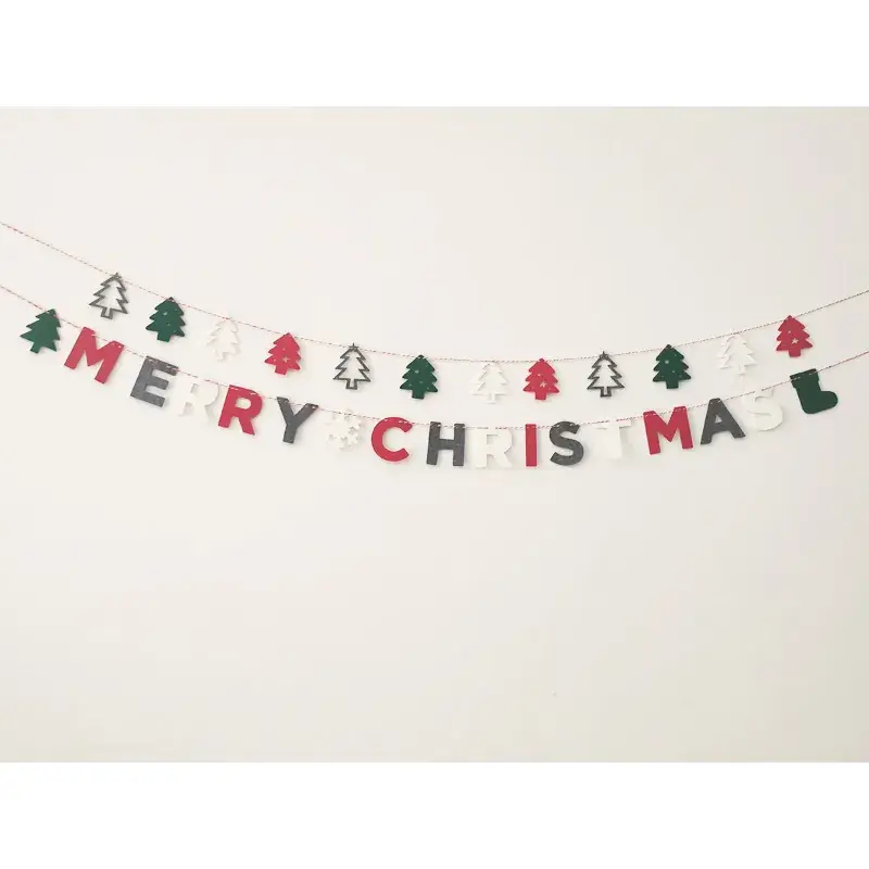 Christmas Triangle Flag Garland for Party Decor - Image 9