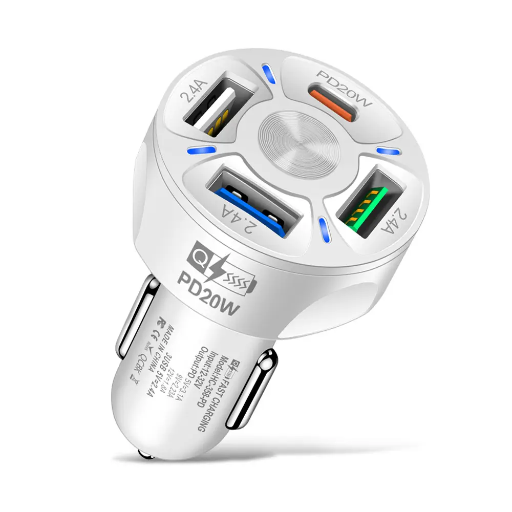 PD20W Car Charger with 4 USB Ports & Test Report