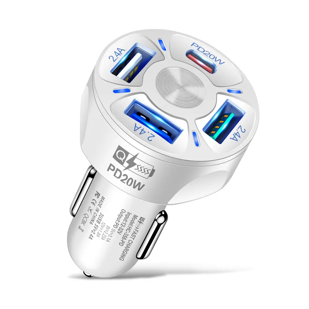 PD20W Car Charger with 4 USB Ports & Test Report