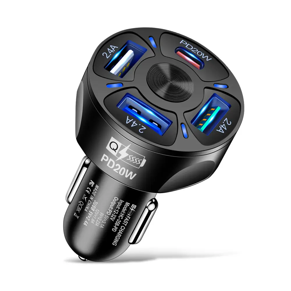 PD20W Car Charger with 4 USB Ports & Test Report