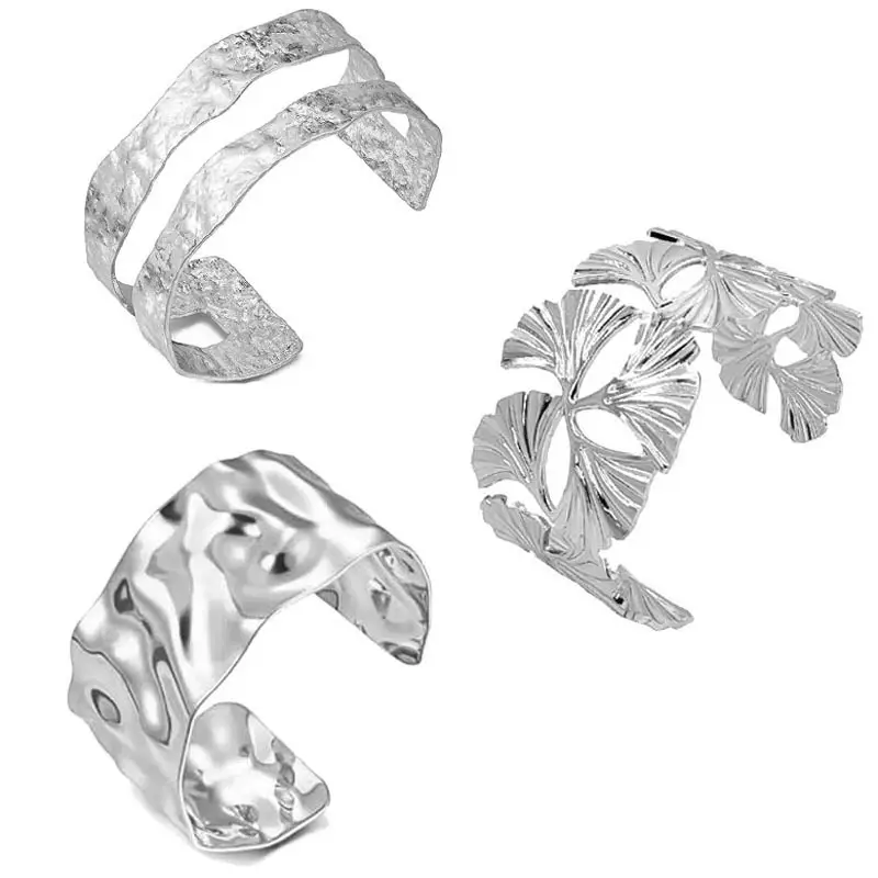 Factory Direct Sales Hollow Armband European and American Exaggerated Stylish Simple and Generous Metal Open Bracelet Amazon Hot Style