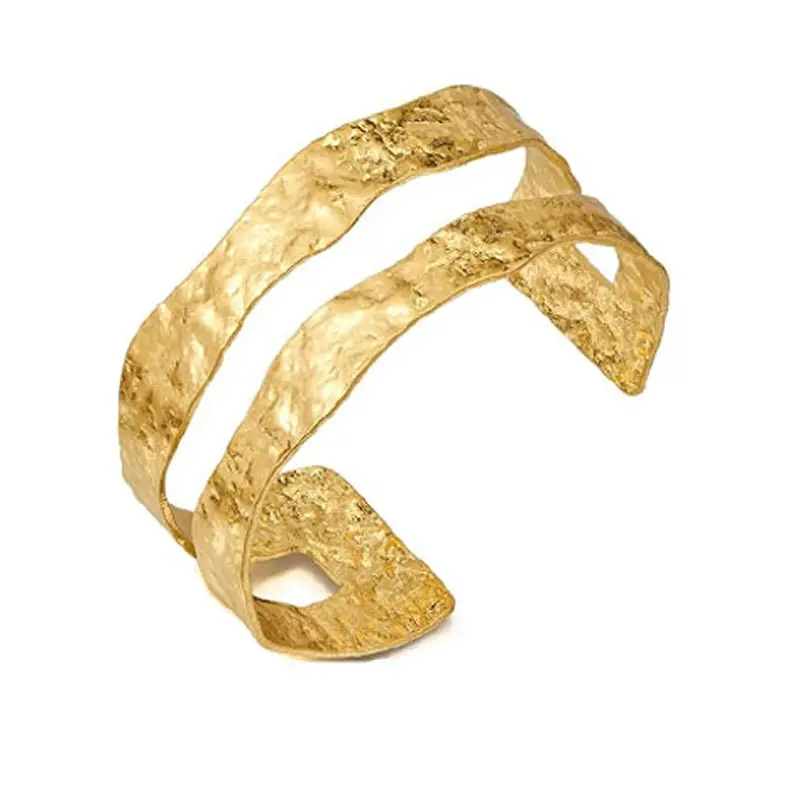 Factory Direct Sales Hollow Armband European and American Exaggerated Stylish Simple and Generous Metal Open Bracelet Amazon Hot Style