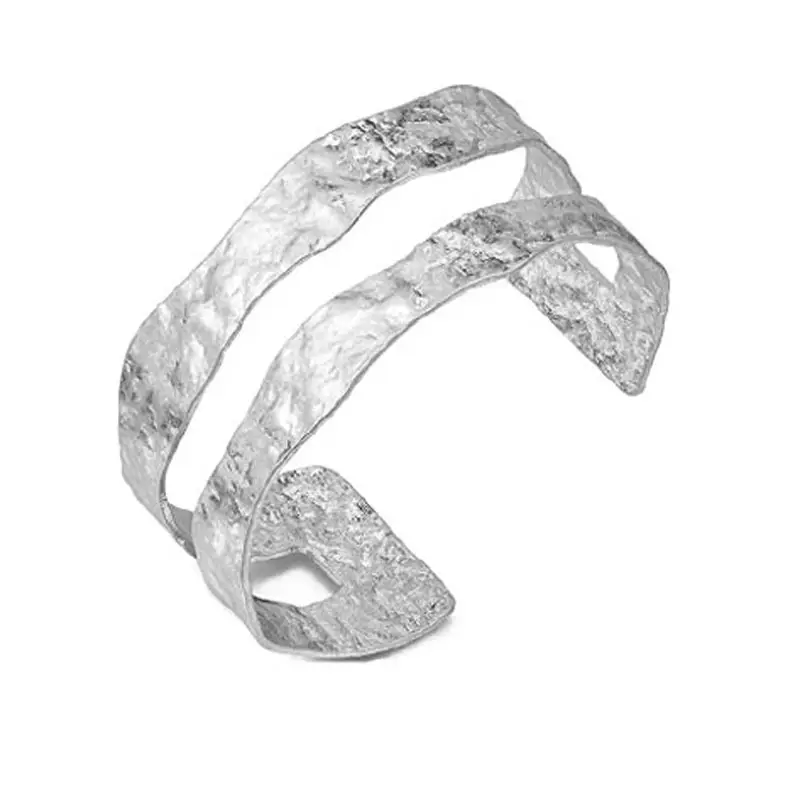 Factory Direct Sales Hollow Armband European and American Exaggerated Stylish Simple and Generous Metal Open Bracelet Amazon Hot Style