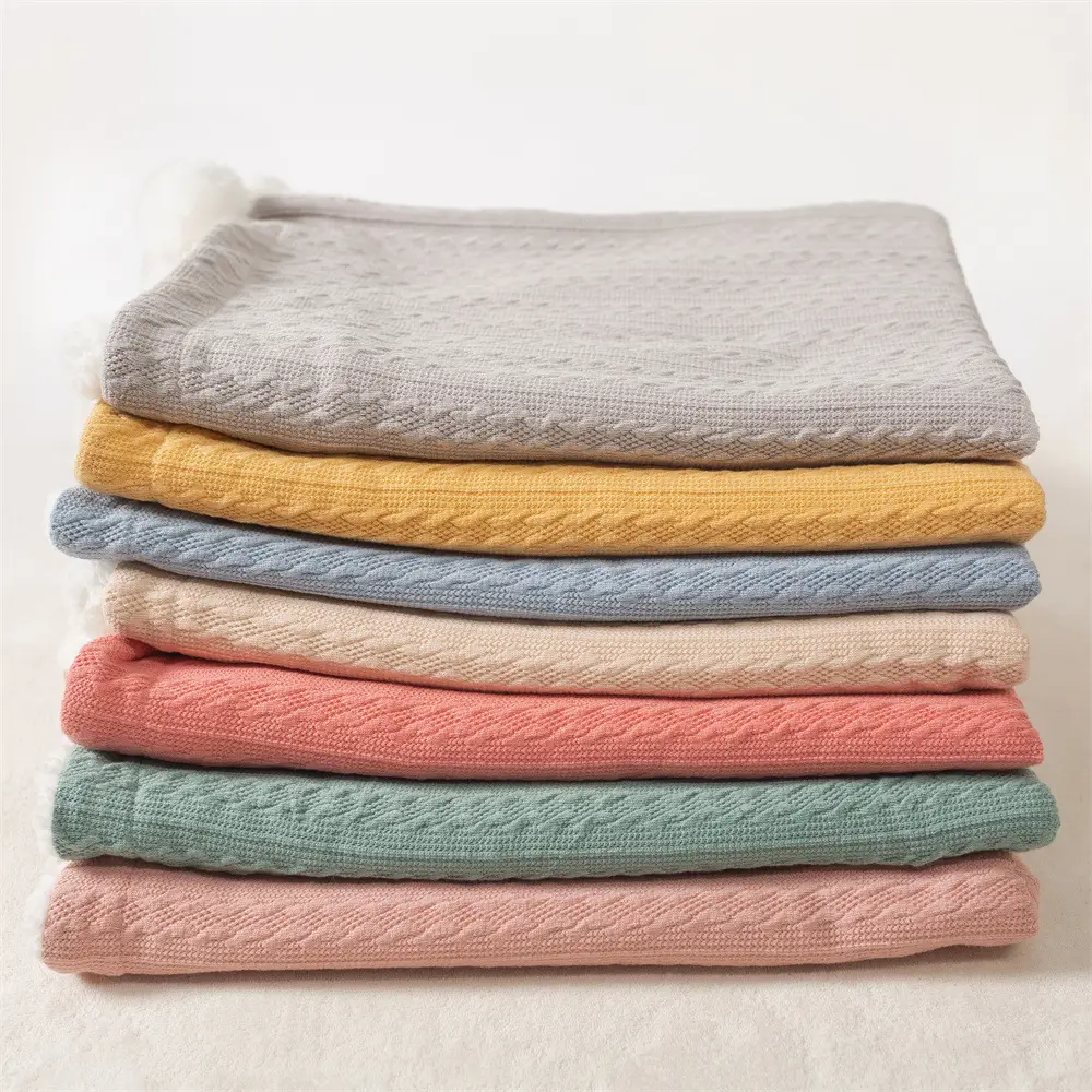 2024 Winter Baby Jacquard Knitted Ball Blanket Teal - Image 8