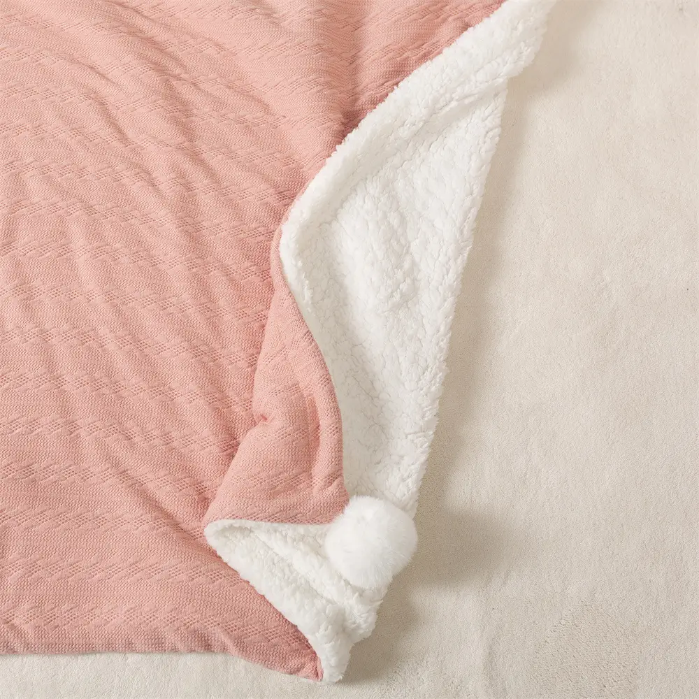 2024 Winter Baby Jacquard Knitted Ball Blanket Teal - Image 9