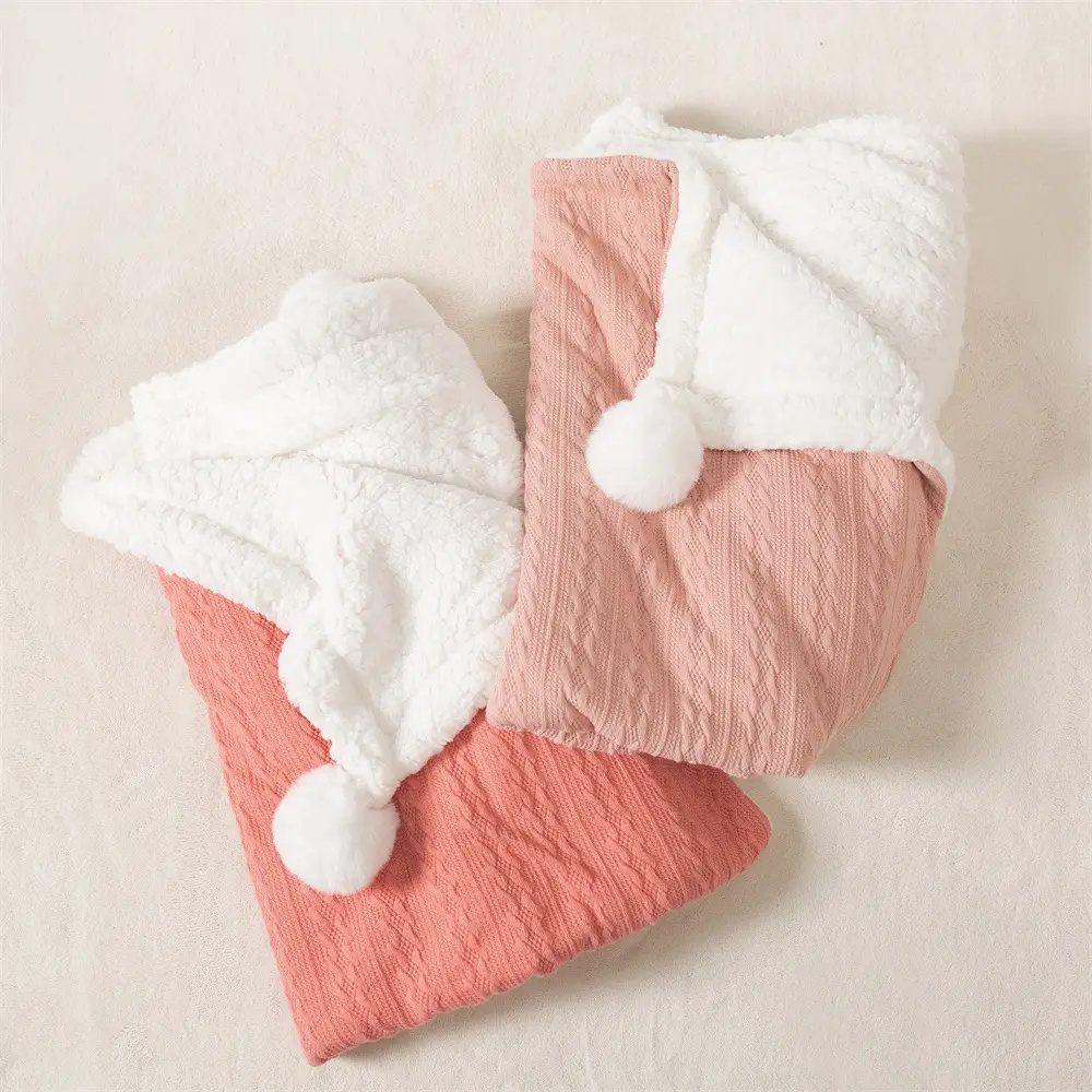 2024 Winter Baby Jacquard Knitted Ball Blanket Teal — feature 8