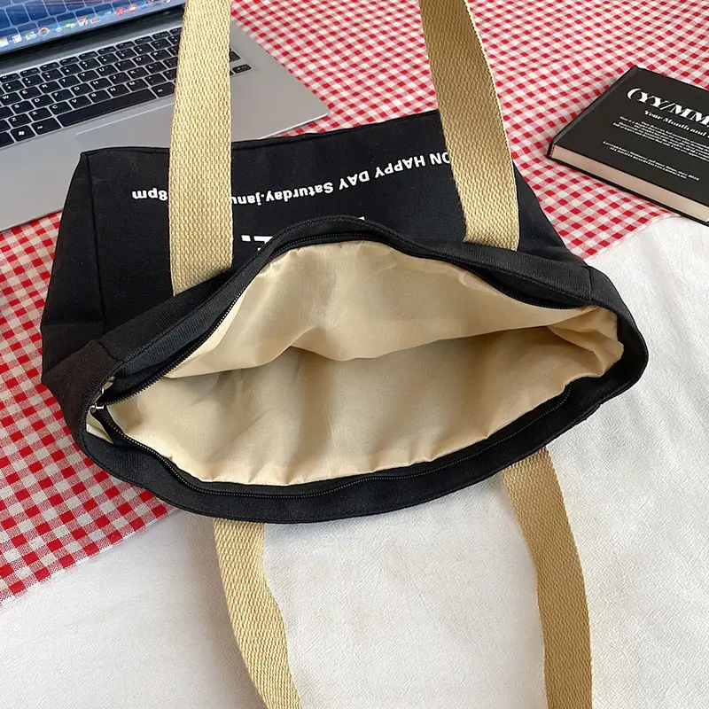New Canvas Women's Tote Bag Large Capacity Printed Letters - Image 5