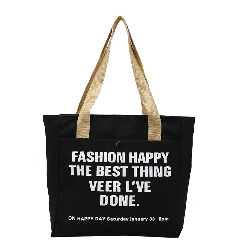 New Canvas Women's Tote Bag Large Capacity Printed Letters - Image 2
