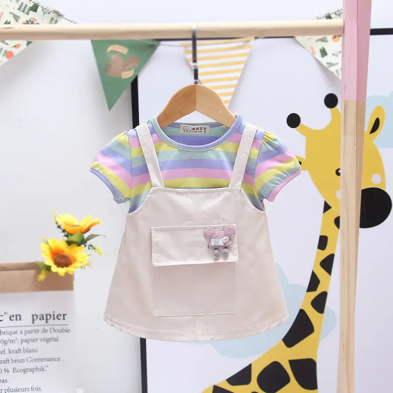 Girls Striped Shorts Set Summer 1-3y