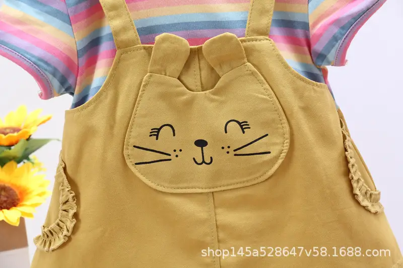 Girls Striped Shorts Set Summer 1-3y — feature 10
