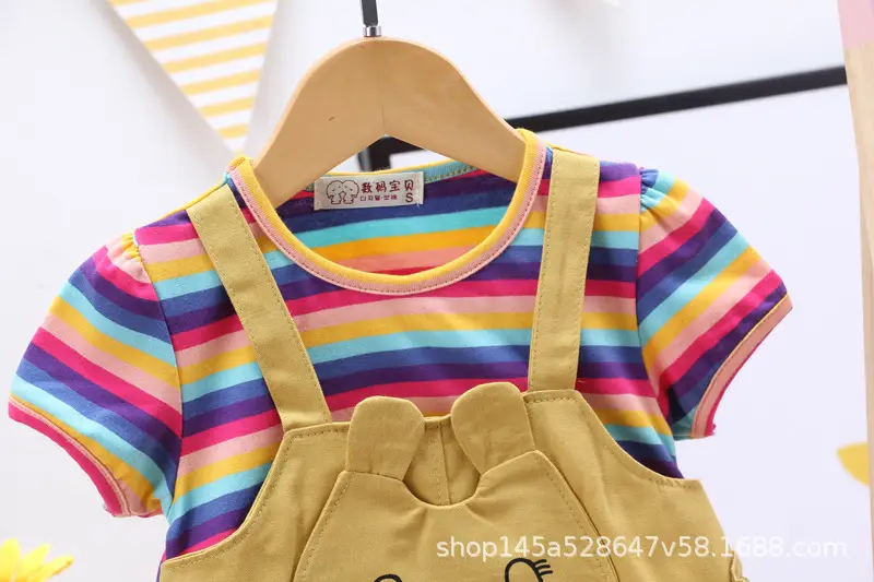 Girls Striped Shorts Set Summer 1-3y — feature 12