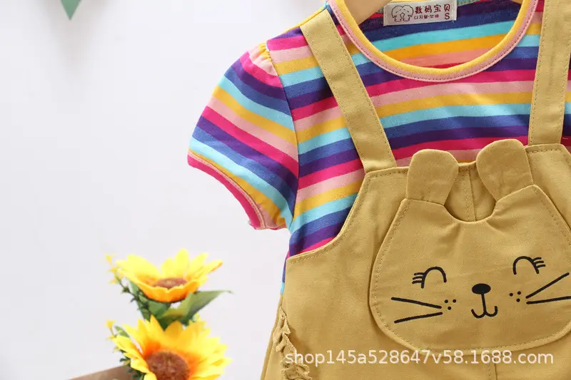 Girls Striped Shorts Set Summer 1-3y — feature 13