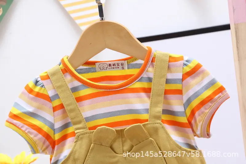 Girls Striped Shorts Set Summer 1-3y — feature 17