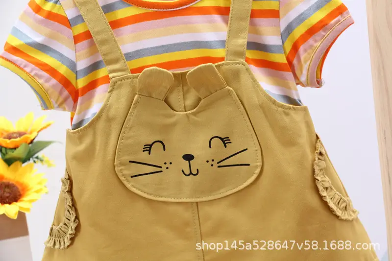 Girls Striped Shorts Set Summer 1-3y — feature 18