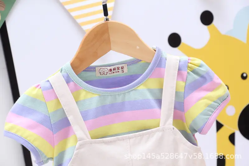 Girls Striped Shorts Set Summer 1-3y — feature 30