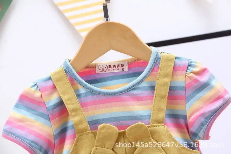 Girls Striped Shorts Set Summer 1-3y — feature 9