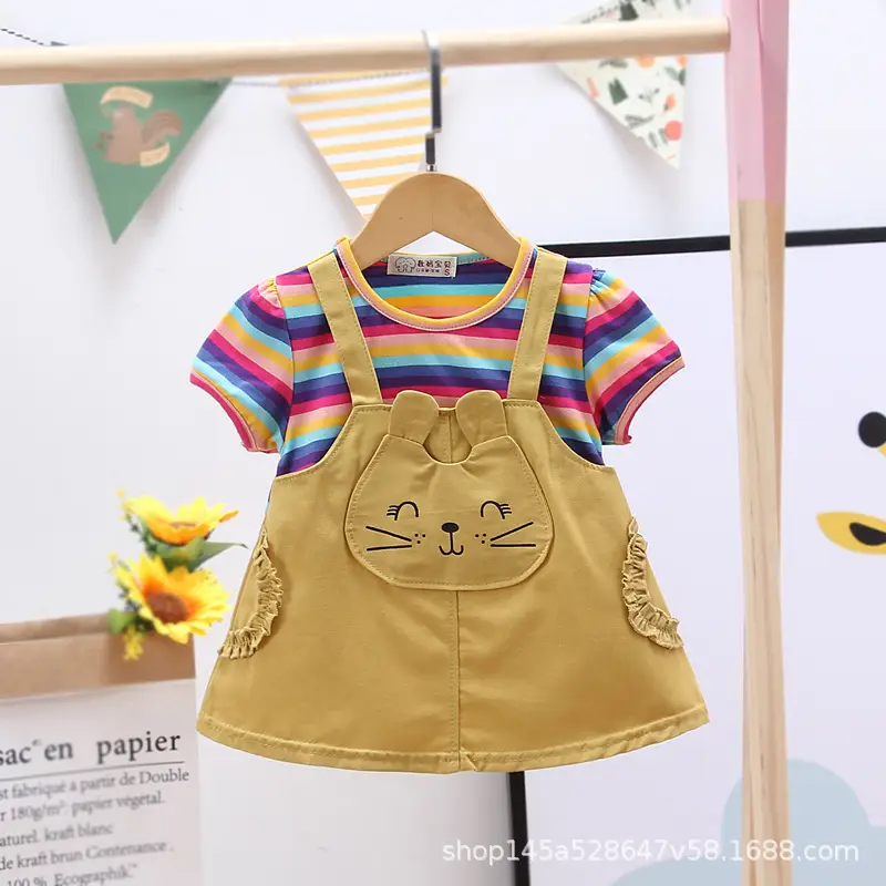 Girls Striped Shorts Set Summer 1-3y