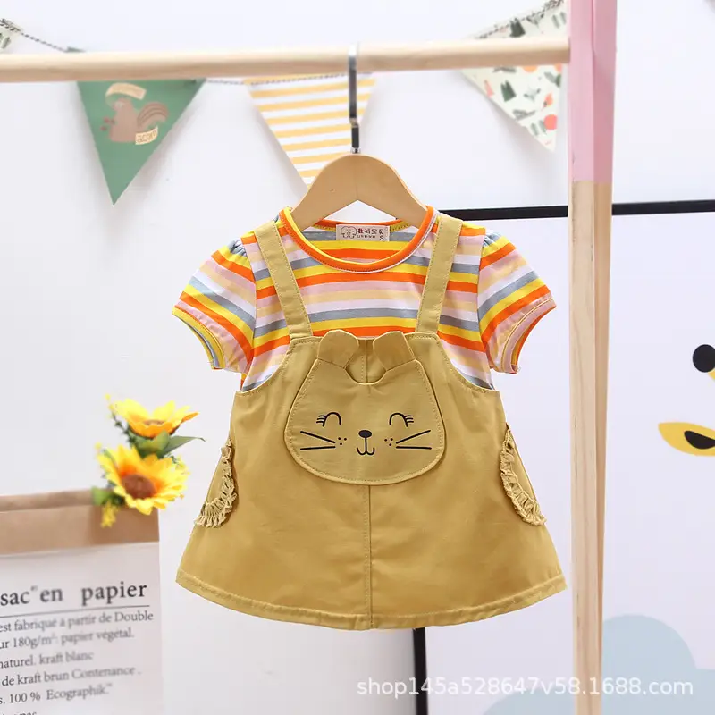 Girls Striped Shorts Set Summer 1-3y