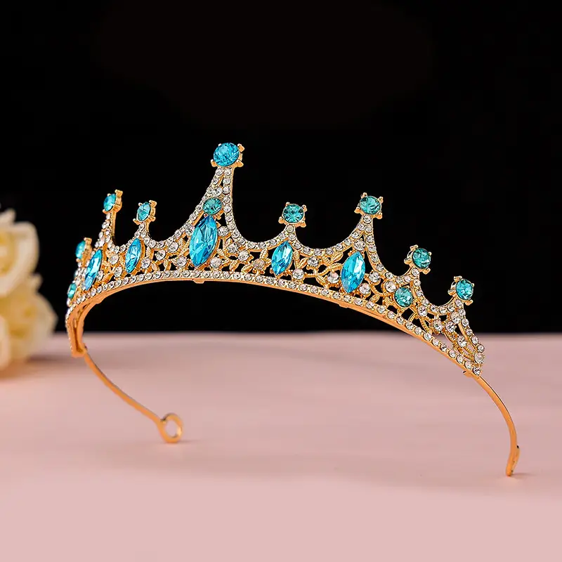 Bride Crown with Green Gemstones for Women — feature 15