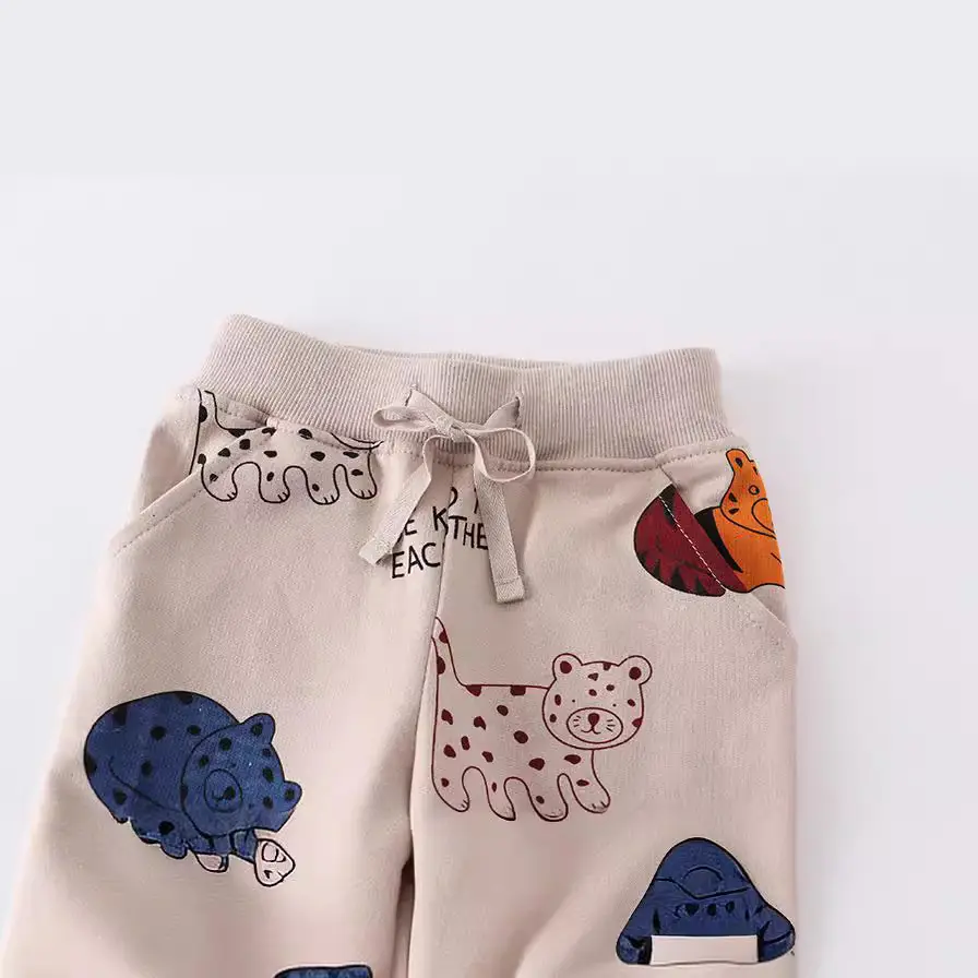 Kids Cotton Teddy Bear Pants for Boys Autumn Winter - Image 2