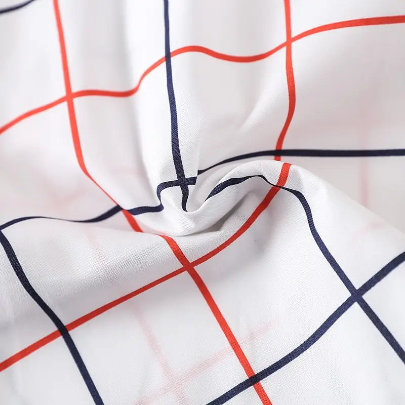 2024 Long Sleeve Spot Lapel Men Cotton White Plaid Shirt — feature 7